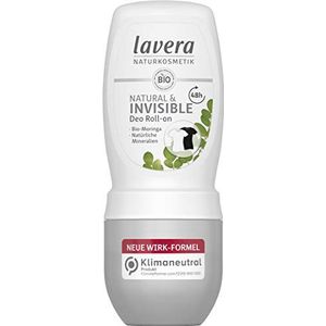 Lavera Naturel & INVISIBLE 48 uur roll-on deodorant - veganistisch - natuurlijke cosmetica - biologische moringa & natuurlijke mineralen - aluminium vrij - betrouwbare bescherming zonder deodorantvlekken, 48 uur - 50 ml