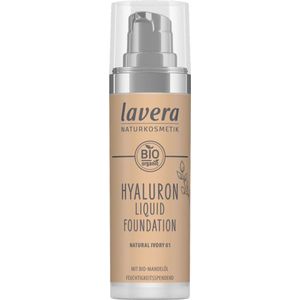 Lavera - Hyaluron liquid foundation natural ivory 01 bio - 30ml - Hydraterende textuur, veganistisch, vrij van siliconen en minerale olie