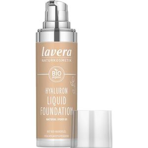 Lavera - Hyaluron liquid foundation natural ivory 01 bio - 30ml - Hydraterende textuur, veganistisch, vrij van siliconen en minerale olie