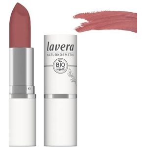lavera Velvet Matt Lipstick Berry Nude 01, lippenstift, natuurlijke cosmetica, siliconenvrij, biologische bloemenboter en biologische zonnebloemolie, 4,5 g
