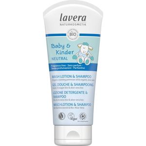 Lavera Baby en kinder sensitiv wash & shampoo EN-FR-IT-DE 200ml