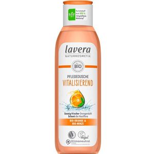 lavera Vitaliserende verzorgende douchegel, biologische oranje en biologische munt, natuurlijke cosmetica, veganistisch, douchegel, pH-huidneutraal, reinigt bijzonder zacht, 1 x 250 ml