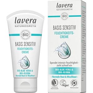 lavera basis sensitiv Feuchtigkeitscreme Bio Aloe Vera & Jojoba ∙ Intensive Feuchtigkeit ∙ Vegan Bio Pflanzenwirkstoffe Naturkosmetik Natural & innovative Gesichtspflege (1x50 ml) | 50ml (1er Pack)
