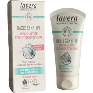 Basis sensitiv Reichhaltige Feuchtigkeitscreme, vocht inbrengende crème met Bio Aloe Vera & Bio Sheabutter