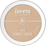 lavera Satin Compact Powder - Gebruind 03 - Nude - Biologische amandelolie en biologisch rijstpoeder - Veganistisch - Ontroebelend - Langdurig - Fluweelachtige textuur (1 x 9,5 g)