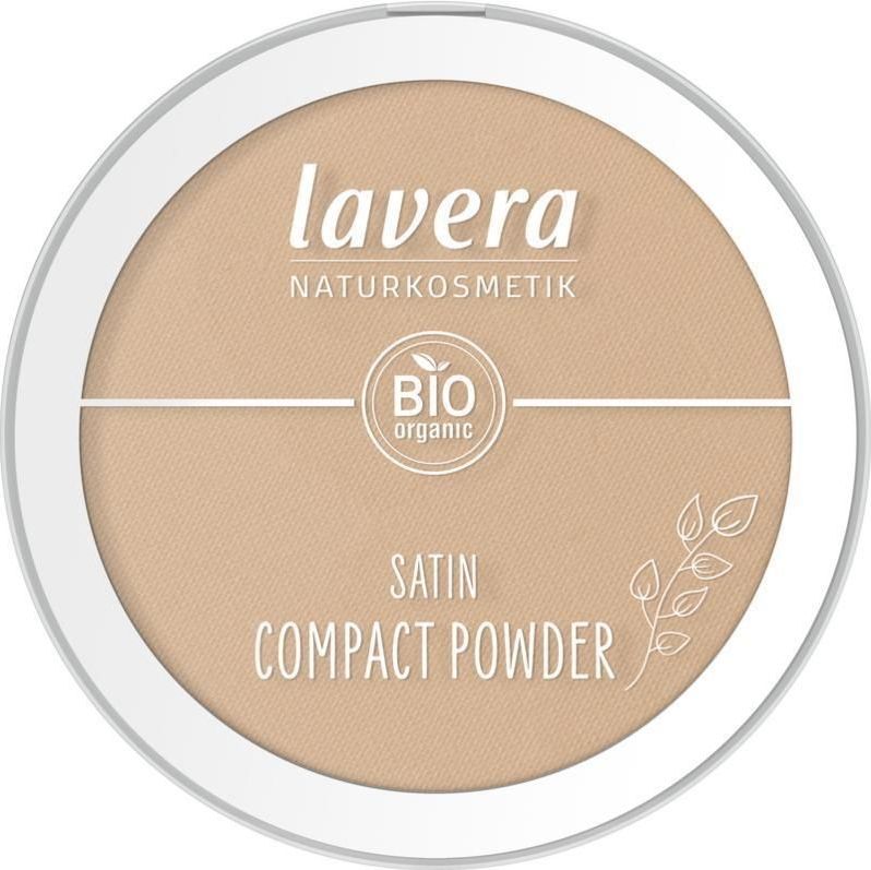 lavera Satin Compact Powder - Tanné 03 - Nude - Biologische amandelolie en biologisch rijstpoeder - Veganistisch - Opacificerend - Langdurig - Fluweelachtige textuur (1 x 9,5 g)
