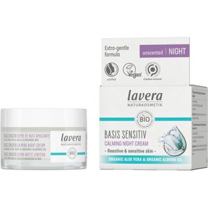 Lavera - Basis Sensitive - Nachtcrème - 50 Milliliter - Met Biologische Aloe Vera