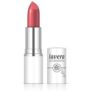 lavera Cream Glow Lipstick -Watermelon 07 - Intensive Farbe - Glänzendes Finish - Bis zu 6 Stunden Halt - vegan - Naturkosmetik (1x 18 g)