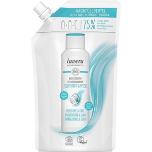 lavera Base Sensitiv verzorgende shampoo navulverpakking hydratatie en intensieve verzorging siliconenvrij veganistisch natuurlijke cosmetica 500 ml
