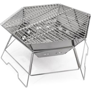 Origin Outdoors Grill- Und Feuerschale Hexagon Barbecue (stainless steel)