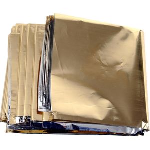 Nooddeken/reddingsdeken/isolatiedeken - 155 x 202 cm - goud - warmtedeken