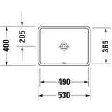 Duravit Starck 3 Wastafel inbouw - 49x36.5x18cm - zonder kraangat - incl. bevestiging - wit
