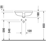 Duravit Starck 3 Wastafel inbouw - 49x36.5x18cm - zonder kraangat - incl. bevestiging - wit