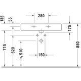 Duravit Vero wastafel 80x47cm 1 kraangat WonderGliss wit