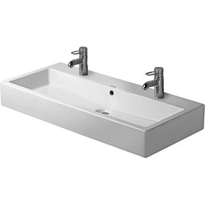 Duravit Vero Wastafel - 100x47 cm - 2 kraangaten - overloop - wit 0454100024