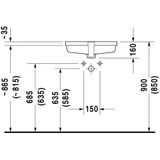 Duravit Vero onderbouwwastafel voor houten console 48.5x31.5cm met overloop zonder kraanvlak wit