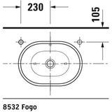 Duravit Foster opbouw wastafel 49.5x35cm met overloop wit