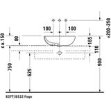 Duravit Foster opbouw wastafel 49.5x35cm met overloop wit 0335500000