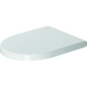 Duravit WC-bril Starck 3, toiletdeksel met softclosemechanisme, wc-deksel van urea-duroplast, met roestvrijstalen scharnieren, wit, 61,9 x 37,2 x 5,1 cm