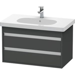 Duravit Ketho Wastafelonderkast 80x45.5x48cm Standaard greep met softclose spaanplaat Grafiet Mat KT664704949