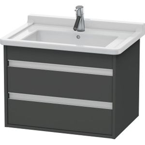 Duravit Ketho Wastafelonderkast 65x45.5x48cm Standaard greep met softclose spaanplaat Grafiet Mat KT664304949