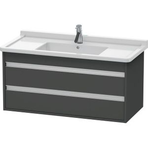 Duravit Ketho Wastafelonderkast 100x45.5x48cm Standaard greep met softclose spaanplaat Grafiet Mat KT664504949