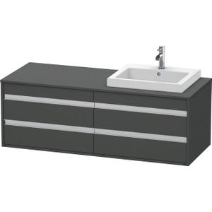 Duravit Ketho Wastafelonderkast 140x55.1x49.6cm Standaard greep met softclose spaanplaat Grafiet Mat KT6757R4949