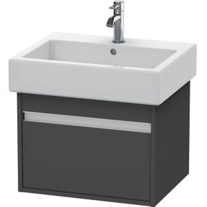 Duravit Ketho Wastafelonderkast 55x44x41cm 1 lade Standaard greep met softclose spaanplaat Grafiet Mat