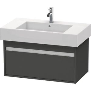 Duravit Ketho Wastafelonderkast 80x45.5x41cm 1 lade Standaard greep met softclose spaanplaat Grafiet Mat KT669004949