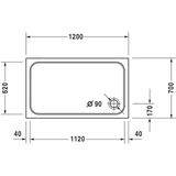 Duravit D Code douchebak 120x70x8.5cm acryl rechthoekig wit 720094000000000