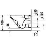 Duravit DuraStyle wandcloset 54 diepspoel Rimless met verdekte bevestiging 37x54cm wit