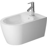 Duravit ME by Starck wandbidet 37x57cm met kraangat met overloop zonder wondergliss wit