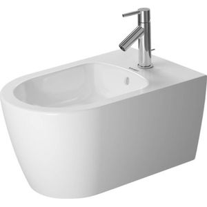 Duravit ME by Starck wandbidet 37x57cm met kraangat met overloop zonder wondergliss wit