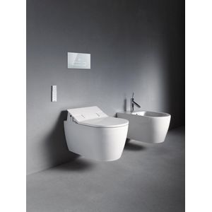 Duravit ME by Starck wandbidet 37x57cm met kraangat met overloop en wondergliss wit