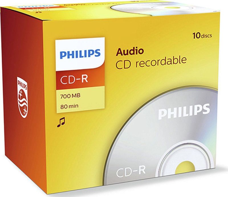 Philips - CR7A0NJ10 - CD-R 80Min - 700MB - Audio - Jewelcase - 10 Stuks
