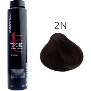 Goldwell Topchic Permanent Hair Color Naturals 2N Zwart, depotblik 250 ml