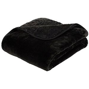 Gözze - Premium woon- en knuffeldeken, kasjmier-gevoel, 500 g/m², 130 x 170 cm, zwart