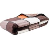 Gözze - Antigua - Woon- en Knuffeldeken - Kaneel/Taupe/Choco - 100% Microvezel