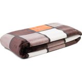 Gözze - Antigua - Woon- en Knuffeldeken - Kaneel/Taupe/Choco - 100% Microvezel