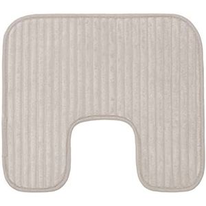 Gözze - Zachte antislip U-vormige toiletmat, 100% polyester, 50 x 45 cm - Taupe