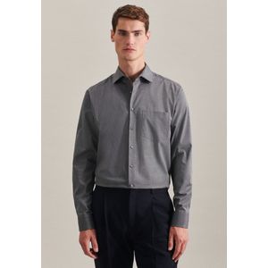Seidensticker - Regular Fit Overhemd - Grijs Fil a Fil - Strijkvrij - 100% Katoen