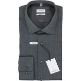 Seidensticker - Regular Fit Overhemd - Grijs Fil a Fil - Strijkvrij - 100% Katoen