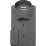 Seidensticker - Regular Fit Overhemd - Grijs Fil a Fil - Strijkvrij - 100% Katoen