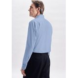 Seidensticker - Blauw Effen Overhemd - 100% Katoen - Kent Kraag - Lange Mouwen