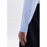 Seidensticker - Blauw Effen Overhemd - 100% Katoen - Kent Kraag - Lange Mouwen
