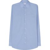 Seidensticker - Blauw Effen Overhemd - 100% Katoen - Kent Kraag - Lange Mouwen