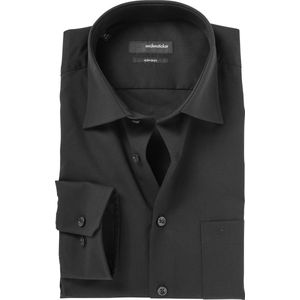 Seidensticker - Regular Fit Overhemd - Zwart - Strijkvrij - 100% Katoen