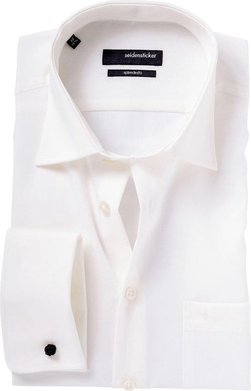 Seidensticker - Herenoverhemd - Ecru - Katoen - Casual Pasvorm
