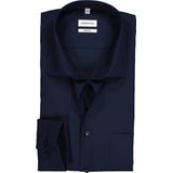 Seidensticker - Regular Fit Overhemd - Donkerblauw - Strijkvrij - 100% Katoen