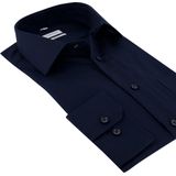 Seidensticker - Regular Fit Overhemd - Donkerblauw - Strijkvrij - 100% Katoen